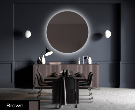 Round ornate mirror on wall L175 #4