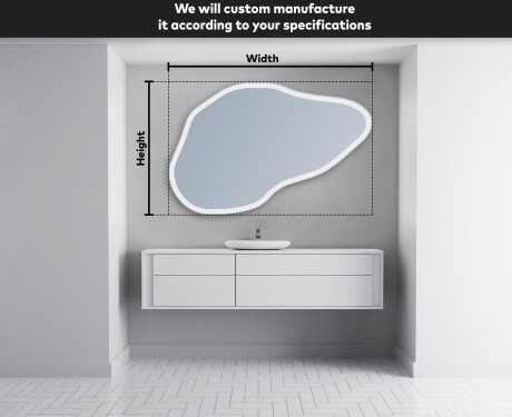 Irregular Mirror LED Lighted decorative design P222 #3