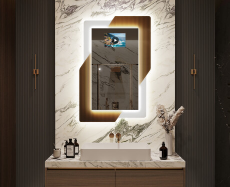 Vertical Designer Backlit LED Mirror - Retro