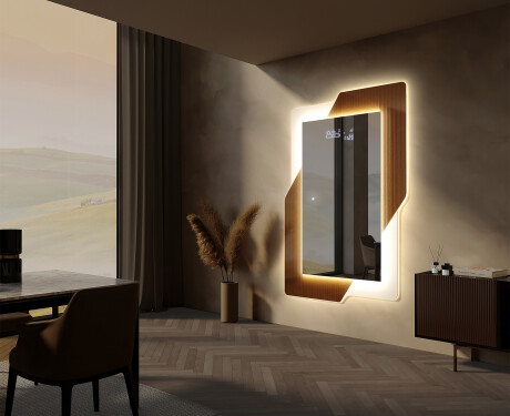 Vertical Designer Backlit LED Mirror - Retro #11