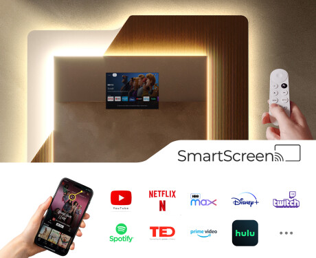 Vertical Designer Backlit LED Mirror - Retro #4