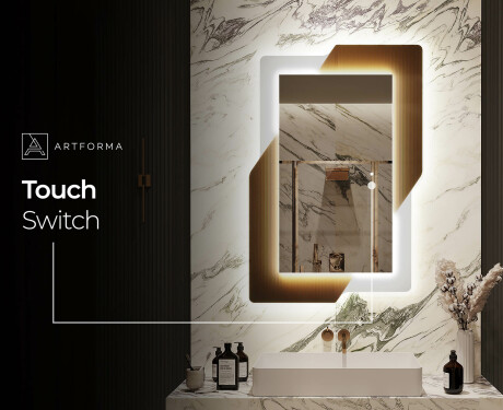 Vertical Designer Backlit LED Mirror - Retro #9