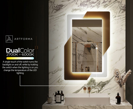 Vertical Designer Backlit LED Mirror - Retro #10