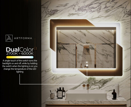 Designer Backlit LED Bathroom Mirror - Retro #11