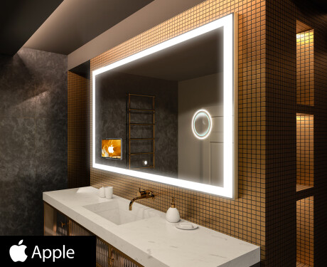 Smart LED Bathroom Mirror with Displine Apple L01 Frame