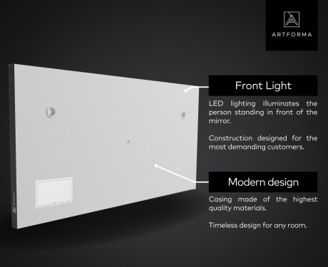 Bathroom LED Lighted Mirror SMART L129 Apple #4