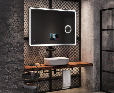 LED Lighted Mirror with SMART Apple Screen L136 #9