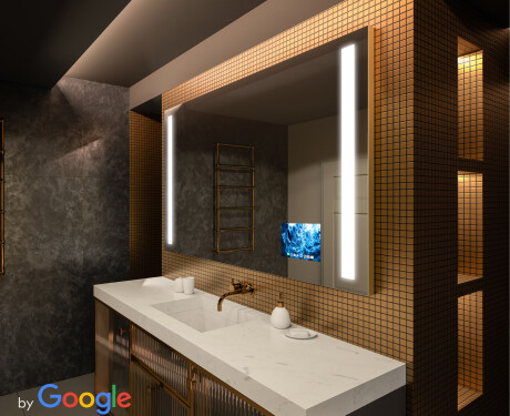 Smart Google Illuminated Bathroom Mirror LED Lighting L02 #1