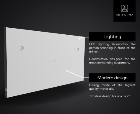 Bathroom LED Lighted Mirror SMART L136 Samsung #5