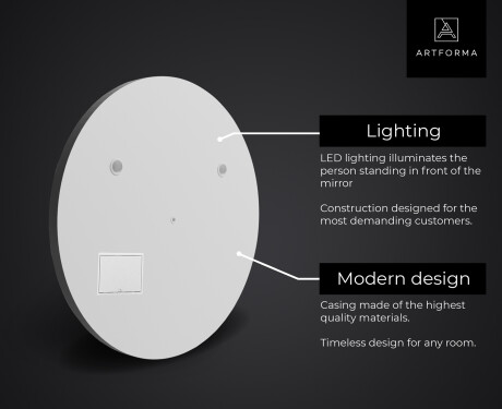 LED Illuminated Round Mirorr SMART L115 Apple #2