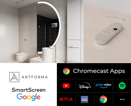Semi-Circular Magic Mirror LED Lighted A222 Google #2