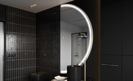 LED Illuminated Semi-Circular Mirorr SMART A223 Google
