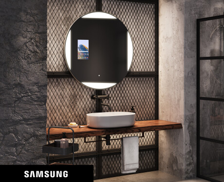 SMART Round Bathroom Mirror LED L116 Samsung #1
