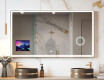 Rounded Modern LED Mirror with iPad Displine L146 Frame