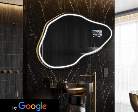 SMART Irregular Bathroom Mirror LED P223 Google