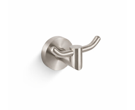 CLASSIC—Double Towel Hook / Brushed Steel
