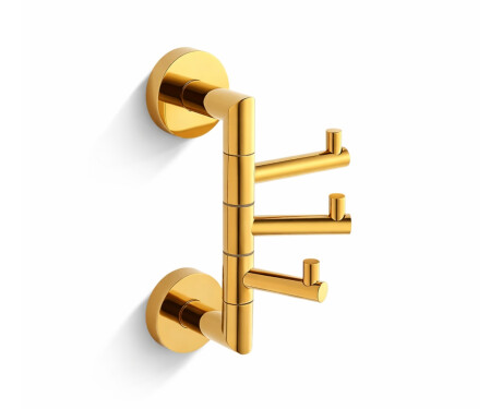 CLASSIC - Towel Hook / Triple Swivel / Shiny Gold