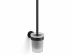 CLASSIC—Wall-mounted toilet brush / frosted glass holder / matte black