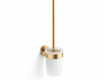 CLASSIC—Wall-mounted toilet brush / frosted glass holder / glossy gold