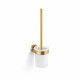 CLASSIC—Wall-mounted toilet brush / frosted glass holder / brushed gold #1