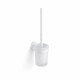 CLASSIC—Wall-mounted toilet brush / frosted glass holder / matte white #1