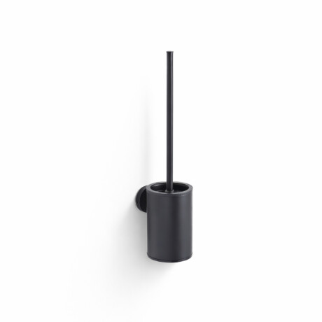 CLASSIC—Low-profile wall-mounted toilet brush / metal container, plastic brush head / matte black #1