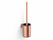 CLASSIC—Low-profile wall-mounted toilet brush / metal holder, plastic brush head / rose gold brushed finish