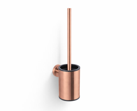CLASSIC—Low-profile wall-mounted toilet brush / metal holder, plastic brush head / rose gold brushed finish