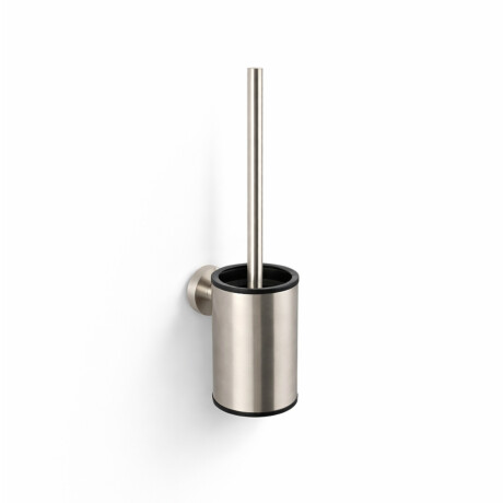 CLASSIC—Low-profile wall-mounted toilet brush / metal holder, plastic brush head / brushed steel #1