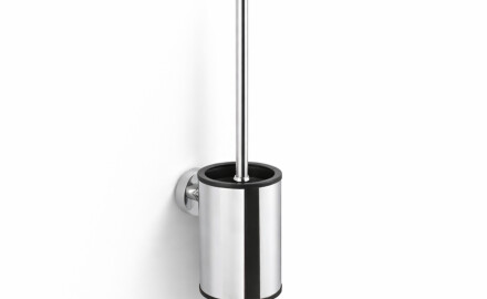 CLASSIC—Low-profile wall-mounted toilet brush / metal container, plastic brush head / chrome