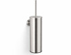 CLASSIC—Tall Wall-Mounted Toilet Brush / Metal Holder, Plastic Brush Head / Brushed Steel