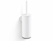 CLASSIC—Tall Wall-Mounted Toilet Brush / Metal Holder, Plastic Brush Head / Matte White