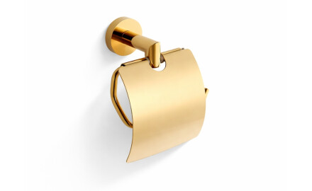 CLASSIC - Toilet Paper Holder / with Cover / Glossy Gold