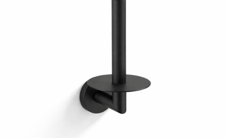 CLASSIC—Toilet Paper Holder with Rosette for a Spare Roll / Matte Black