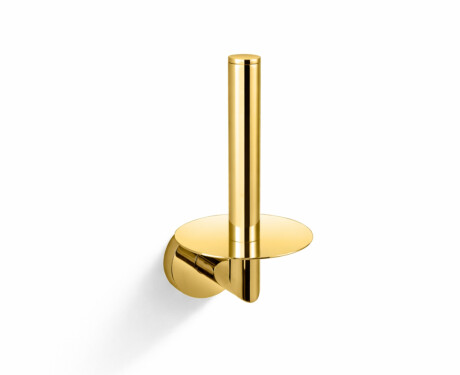 CLASSIC—Toilet Paper Holder with Rosette for a Spare Roll / Glossy Gold