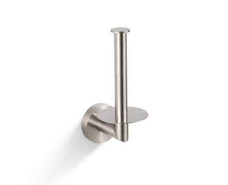 CLASSIC—Toilet Paper Holder with Rosette for a Spare Roll / Brushed Steel