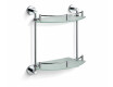 CLASSIC—Double Semicircular Shelf / Chrome, Frosted Glass