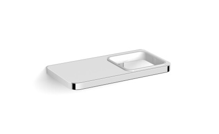 NEXT—Single-hook rack with shelf / * glass sold separately / chrome