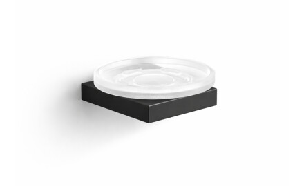 KOBE Soap Dish / Matte Black, Frosted Glass
