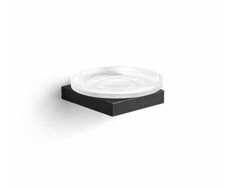 KOBE Soap Dish / Matte Black, Frosted Glass