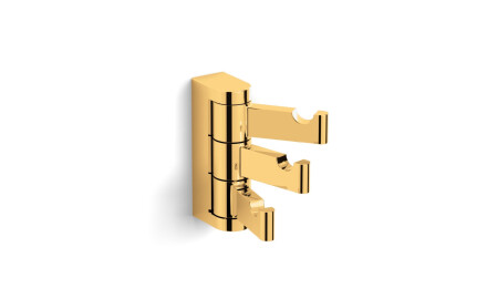 MILANO - Towel hook / triple swivel / glossy gold