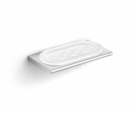 MILANO Soap Dish / Chrome, Frosted Glass
