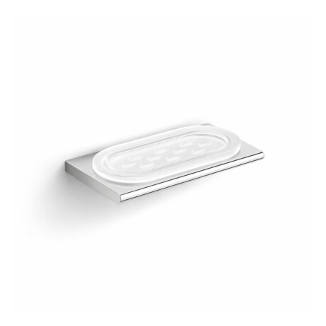 MILANO Soap Dish / Chrome, Frosted Glass #1