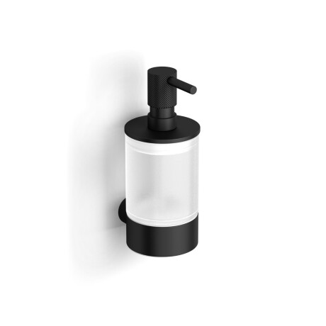 MEGAN - Liquid Soap Dispenser / Matte Black, Frosted Glass #1