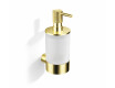MEGAN - Liquid Soap Dispenser / Brushed Champagne Gold, Frosted Glass