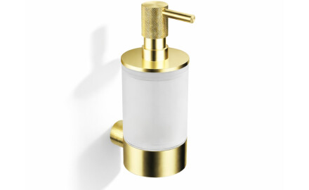 MEGAN - Liquid Soap Dispenser / Brushed Champagne Gold, Frosted Glass