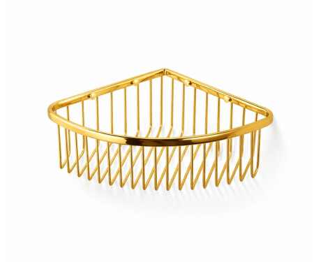 Corner basket 20x20x9 / glossy gold