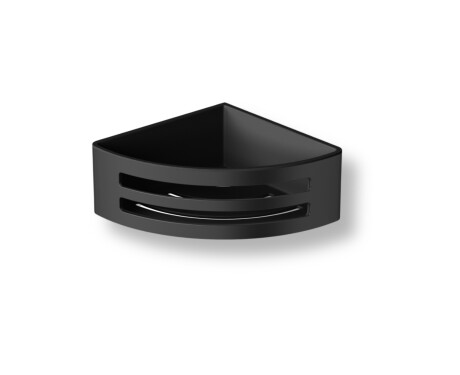 Corner basket 16x16x6 / matte black / black plastic insert