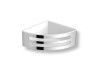 16x16x6 Corner Basket / Polished Steel / White Plastic Liner