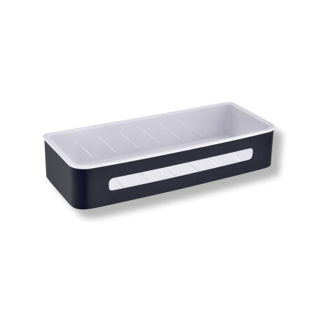 Basket 29x12x5.5 / matte black / white plastic liner #1